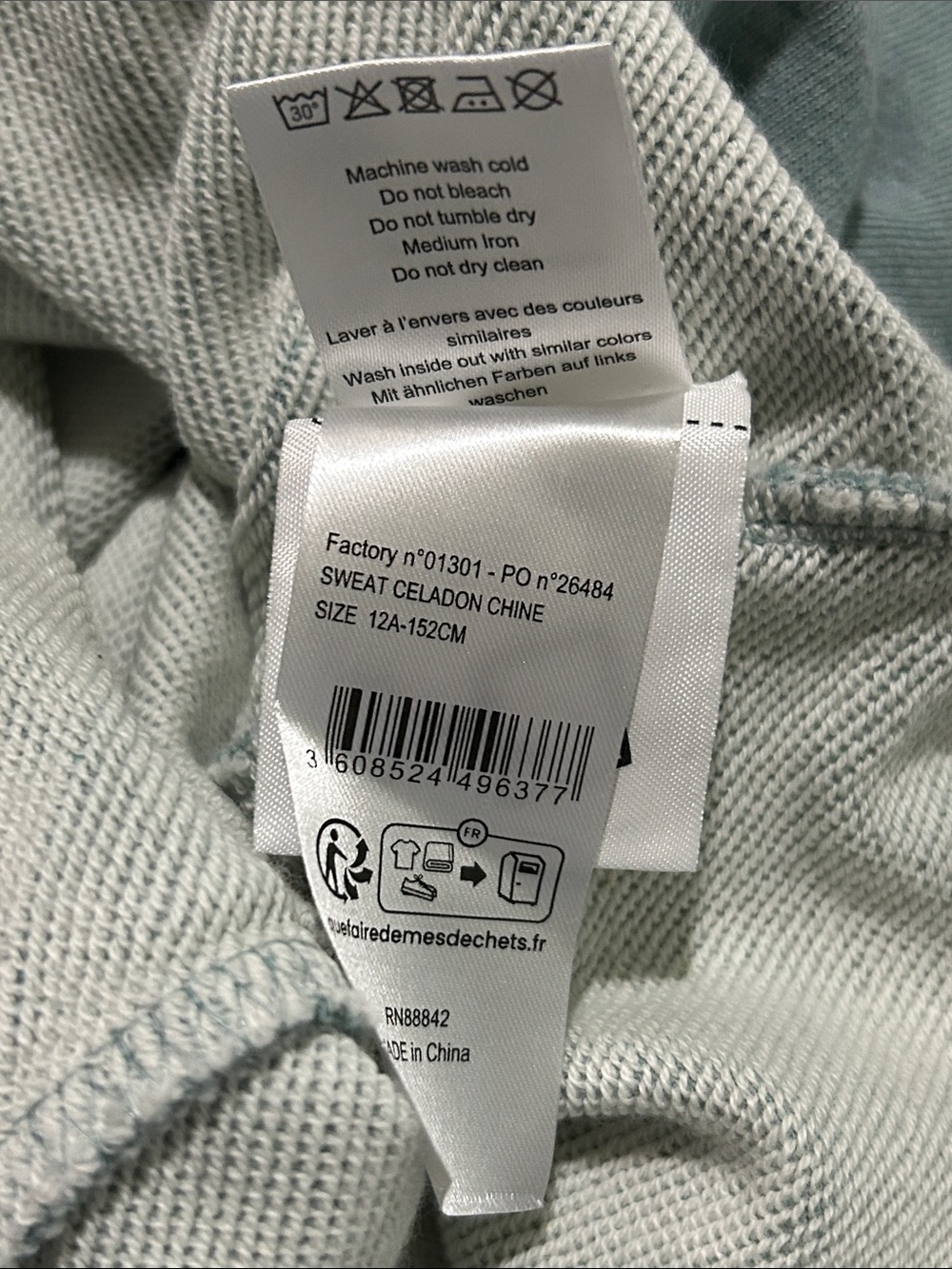 Cyrillus Kids Soft Teal PEANUTS Crewneck Sweatshirt Sz: 12 - Picture 4 of 5
